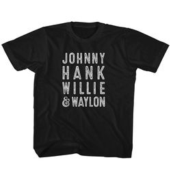 Kids Johnny Hank Willie Waylon Country Music Shirt