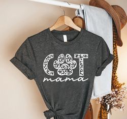 Cat Mama Shirt,Cat Mama Gift,Leopard Print Cat Mom Shirt,Mothers Day Shirt for Cat Lovers,Cute Mama Tshirt,Funny Mothers