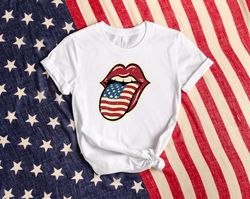 Lips 4th Of July Shirt, Woman 4th Of July Shirt, USA Flag Shirt, Patriotic Shirt, American Shirt, 4th Of July Shirt