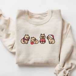 capybara sweatshirt, capybara clothing, christmas capybara shirt, capybara costume