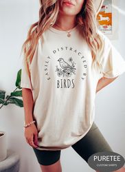 Bird Watching Shirt, Easily Distracted by Birds, Funny Gift for Bird Watcher, Nature Shirt, Cute Bird, Retro Birds, Bird