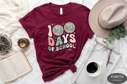 Disco Ball 100 Days Of school Shirt, Funny Teacher 100 Days Shirt, 100 Days Celabration, Groovy 100 days Shirt, Retro 10