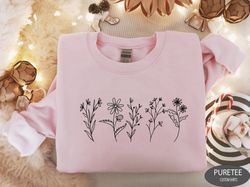 Wildflowers Sweatshirt, Wildflower Tshirt, Mothers Day Gift, Flower Shirt, Ladies Shirts, Flowers Lover Shirt, Floral Ts