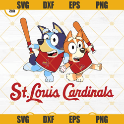 Bluey St Louis Cardinals Baseball SVG PNG DXF EPS