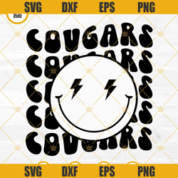 Cougars SVG, Smiley Face Cougars Mascot SVG, Cougars Football SVG