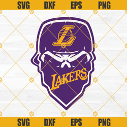 LA LAKERS SKULL SVG, Lakers SVG, Lakers Skull SVG, La Lakers SVG, Los Angeles Lakers SVG