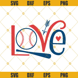 Love Baseball Svg, Baseball Svg, Baseball Bat Svg, Ball Svg, Love Svg Png Dxf Eps