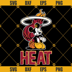 Mickey And Miami Heat Svg, Mickey Mouse Go Heat SVG, Miami Heat Svg