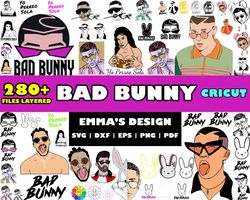 Bad Bunny Bundle Svg, Bad Bunny Clipart, Bad Bunny Svg, Png Dxf Eps Digital File