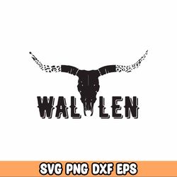 Retro Wallen Bull Skull PNG, Country Western Png Digital Download, Cowboy Design, Western Cowboy, Wallen PNG File Downlo