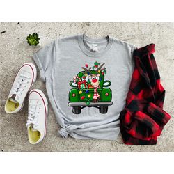 Christmas Truck Shirt, Christmas Reindeer Shirt, Reindeer Truck Christmas Holiday T-shirt, Christmas T-shirts, Reindeer
