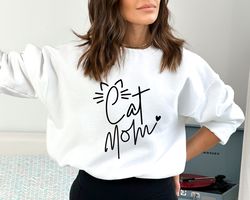Cat Mom Sweatshirt, Cat Mama Hearth Sweatshirt, Funny Womens Cat Lover Sweatshirt, Cat Mom Gift