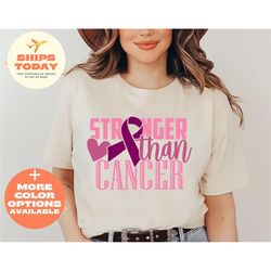 stronger than cancer shirt, cancer shirt, pink ribbon shirt, cancer awareness, cancer survivor, cancer support shirt