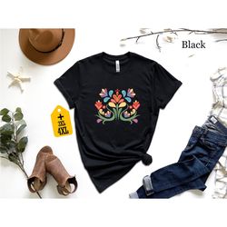 otomi flowers shirt, colorful floral shirt, trendy colorful shirt, mexican colorful flower shirt, vintage flower shirt,