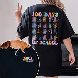 100 days of school teacher shirt, happy 100th day, back to school, teacher gift, teacher appreciation gift, gift for tea