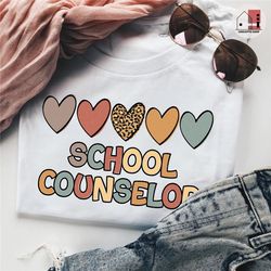 school counselor shirt, school counselor tee, counselor shirt, gift for school counselor, school therapist, boho hearts