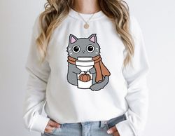 Thanksgiving Sweatshirt,Pumpkin Spice Sweater,Pumpkin Spice Cat Tshirt,Thankful Cat Sweater,Cat Lover Gift,Thankful Cat