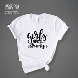 Feminist Tshirt girls are strong shirt girls support girls pocket print shirt girl power girl gang t shirt feminism MRV1