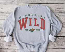 Minnesota Wild Sweatshirt, Vintage Wild Hockey Unisex Shirt, Minnesota Wild Hockey Tee, Hockey Fan Gift Shirt, Minnesota