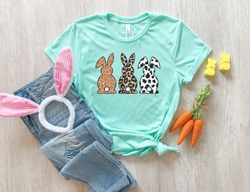 Leopard Bunnies Shirt, Bunny Cottontail Shirt, Easter Shirt, Easter Bunny Shirt, Kids Easter Shirt, Easter Carrot Shirt,
