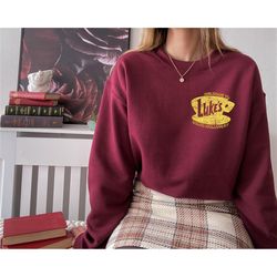 Luke's Diner Stars Hollow Sweatshirt and Hoodie, Retro Text Luke's Diner Sweatshirt, Vintage Style Stars Hollow Hoodie G