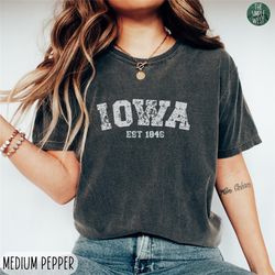 Iowa Comfort Colors Shirt, Womens Iowa Crewneck Tee, Home State Shirt, Moving to Iowa Gift, Iowa Travel Souvenir, Cute I