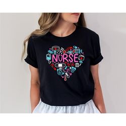 Nurse Shirt, Love Nurse Shirt, Nurse T-Shirt, Nurse Tees, Cute Nurse Shirts, Nurse Appreciation Gift, Nurse Gift Idea, N