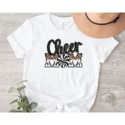 Cheer Mom Shirt, Leopard Cheer Shirt, Cheer Bling, Cheer Spirit Wear, Mom Gift Shirt, Funny Mom Shirt, Gift For Mom, Gif