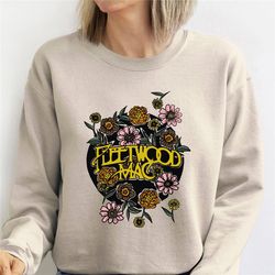 Fleetwood Mac Sweatshirt, Fleetwood Mac Shirt, Stevie Nicks Tee, Flower Sweatshirt Cool Women Band Tee Distressed Floral