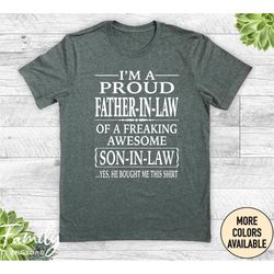 I'm A Proud Father-In-Law Of Son-In-Law Unisex Shirt, Father-In-Law Shirt, Funny Father-In-Law Gift