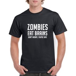 Zombies Eat Brains Tshirt- Funny Halloween Shirt- Funny Zombie Tee- Funny Halloween Gift