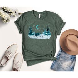 Winter Nature Shirt, Hiking Camping Shirt, Christmas Shirt For Men, Winter Wonderland Shirt, Happy Winter Shirt, Snowfla