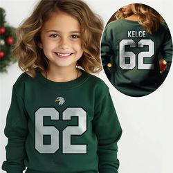 Kid Jason Kelce Philadelphia Football Kid Sweatshirt, Kelce 62 Kid Shirt