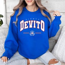 Tommy DeVito Sweatshirt, New York Football Shirt, Tommy 15 Sweatshirt