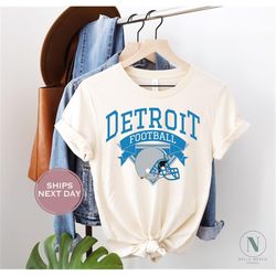 Retro Detroit Football Shirt, Vintage Detroit Football Shirt, Detroit Football Women Shirt, Detroit Michigan Football To