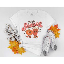 Tis The Season Pumpkin Spice T-Shirt, Fall Pumpkin Shirt, Women Fall Tee, Fall Season Shirts, Pumpkin Tee, Vintage Pumpk