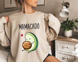 Mamacado Sweatshirt and Hoodie, Baby Announcement Shirt, New Mom Gift, Pregnancy Reveal Shirt, Maternity Shirts, Baby Sh