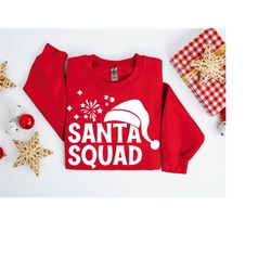 santa squad sweatshirt, christmas hat shirt, santa claus shirt, christmas matching, christmas crew shirt, christmas paja