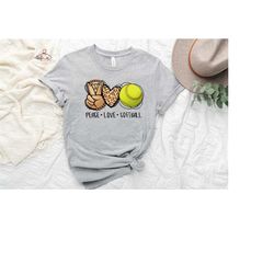 peace love softball shirt, softball mom shirt, game shirt, softball shirt, catcher shirt, softball shirt, gift for softb
