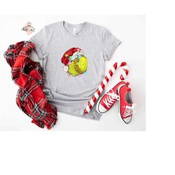 christmas softball ball shirt, christmas ball tee, santa's sports t-shirt, softball player shirt, softball lover tee, so