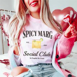 Spicy Marg Shirt, Comfort Colors Margarita Lover Crewneck, Bartender Gift, Cocktail Tshirt, Tequila Drinking Top, Margar