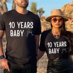 10th anniversary matching couples shirts 10th wedding anniversary gift for husband wife personalization anniversary gift