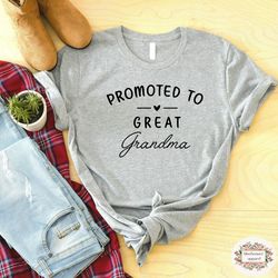 great grandma shirt, cute promoted to great grandma shirt for baby announcement gift for new