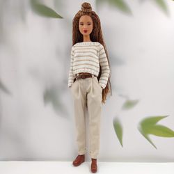 Barbie clothes beige pants