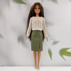 Barbie clothes khaki skirt
