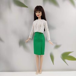 Barbie doll clothes green skirt