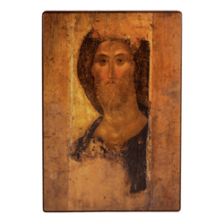 Jesus Christ Pantocrator (Andrey Rublev copy) Icon print mounted on wood | Made in Russia | Size: 20 x 13,5 x 2 cm