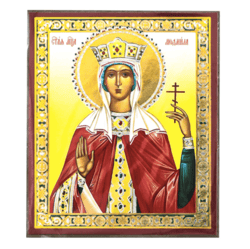 St. Ludmilla of Bohemia | Silver and Gold foiled miniature icon | Size: 2,5" x 3,5" |