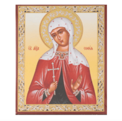 Holy Martyr Sophia | Silver and Gold foiled icon | Size: 2,5" x 3,5" |