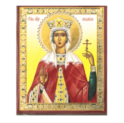 St Ludmilla of Bohemia  | Silver and Gold foiled icon | Size: 2,5" x 3,5" |